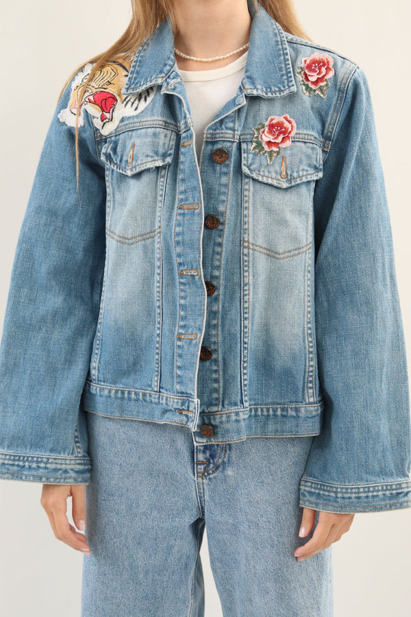 Chaqueta Denim Bordada