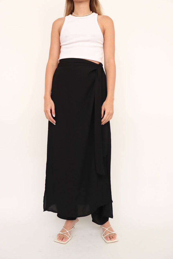 Pantalon Wrap Negro