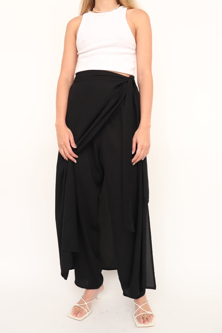 Pantalon Wrap Negro