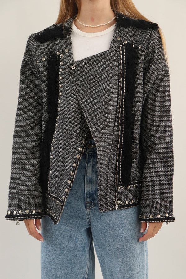 Chaqueta Tweed Negra