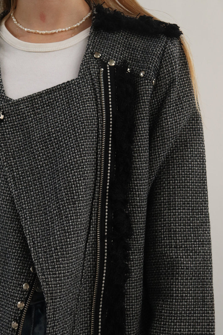 Chaqueta Tweed Negra