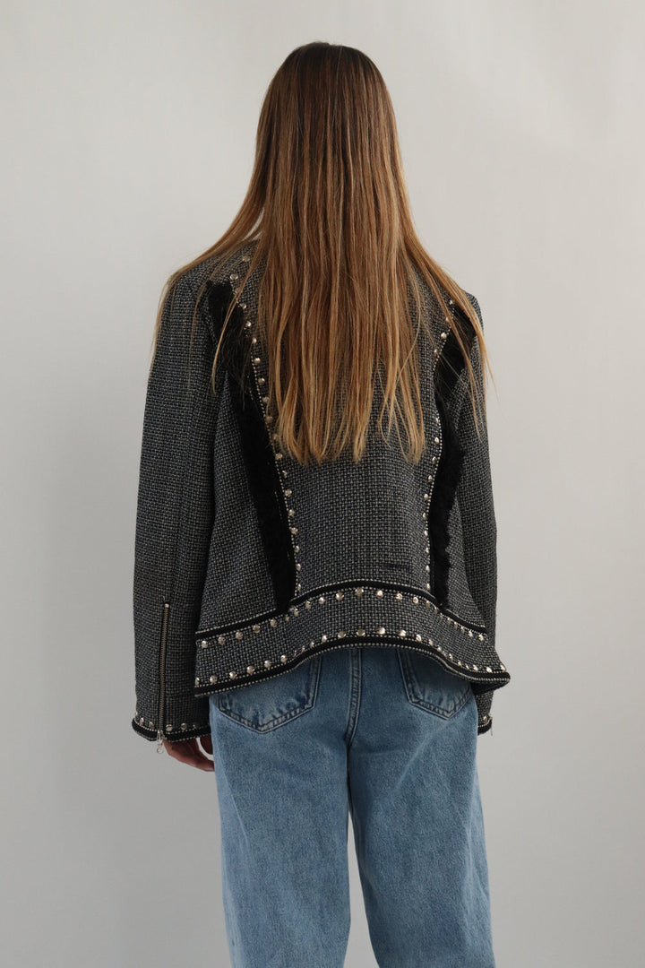 Chaqueta Tweed Negra