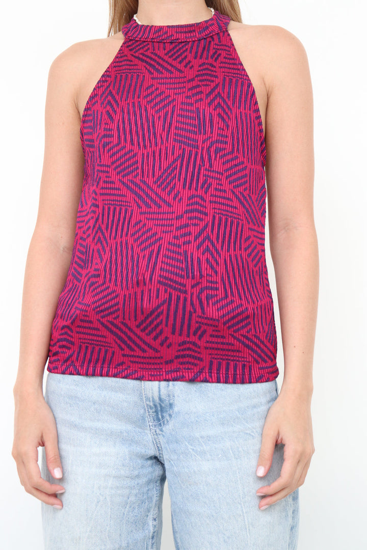 Blusa Halter Estampada