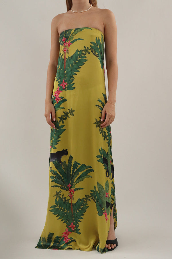 Vestido Strapless Tropical