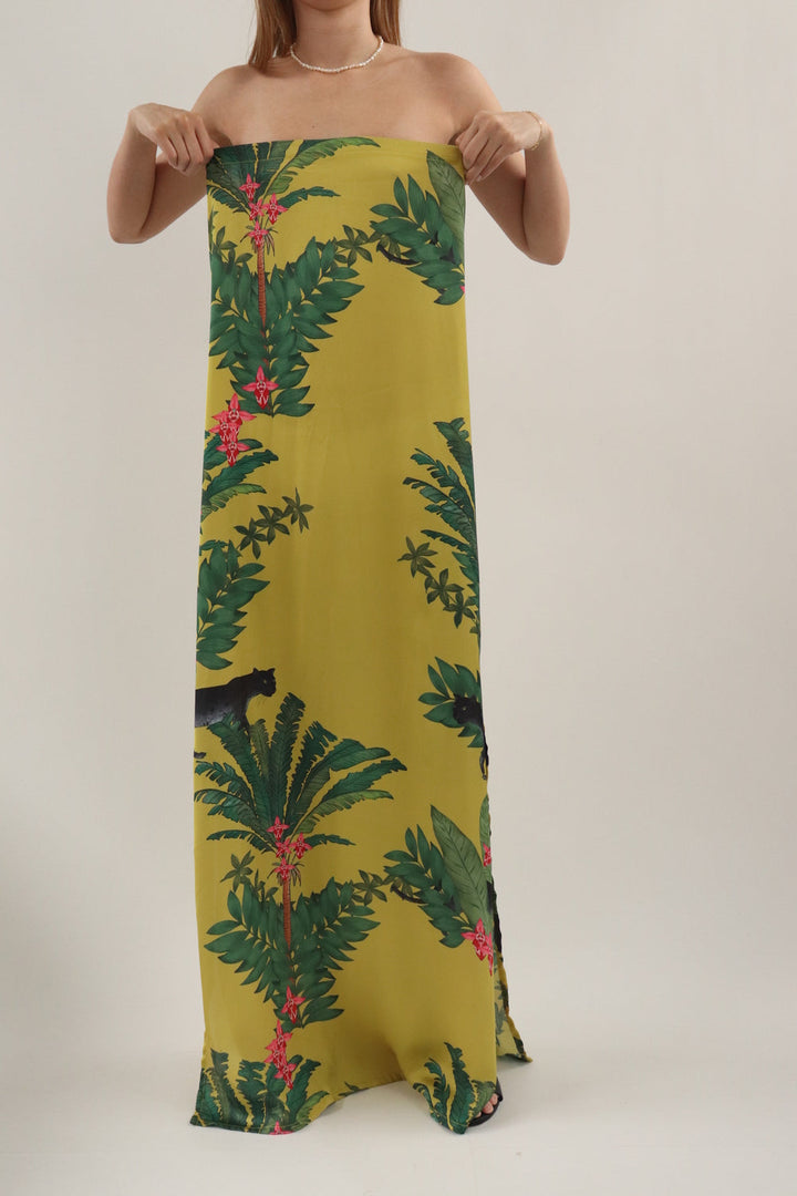 Vestido Strapless Tropical