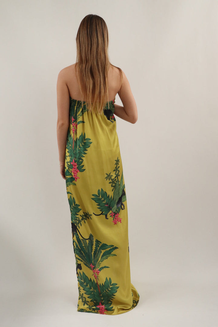 Vestido Strapless Tropical