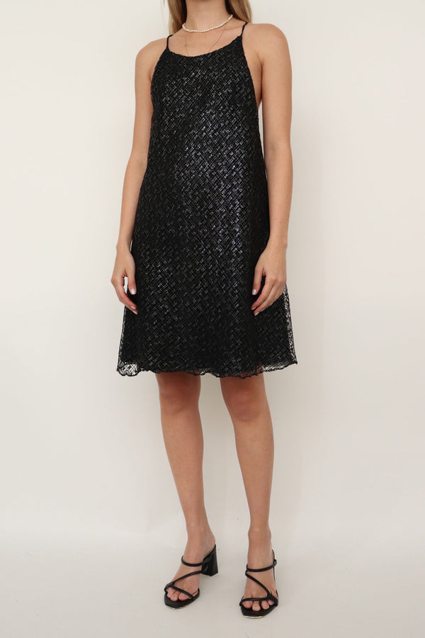 Vestido Negro Metalizado