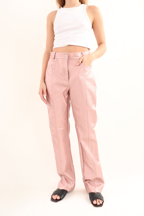 Pantalon Metalico Rosado