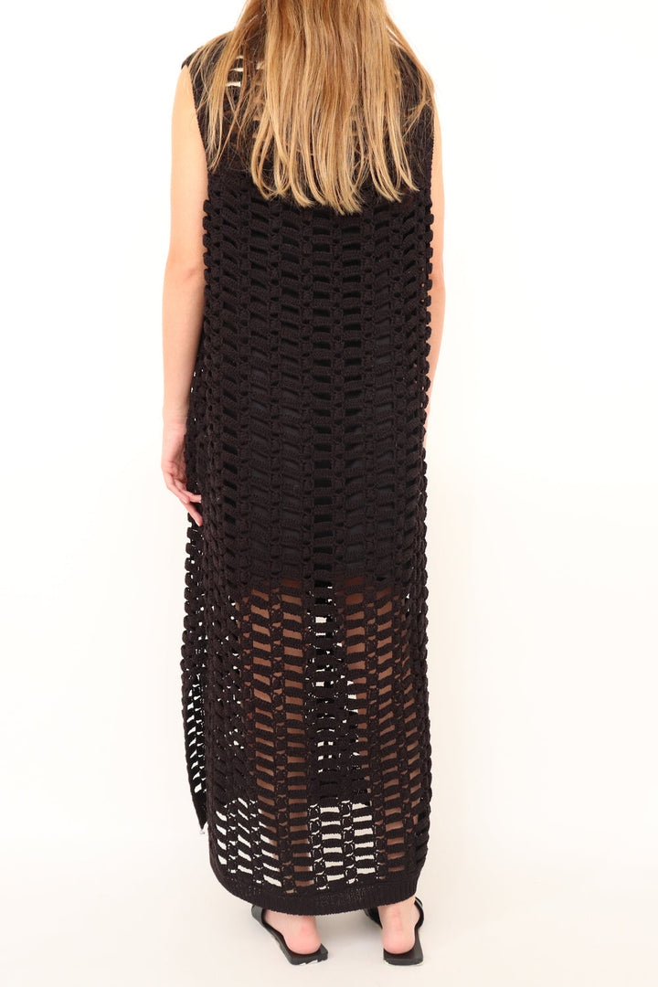 Vestido Crochet Negro