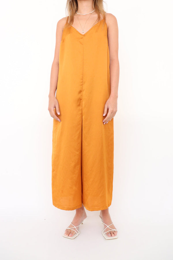 Jumpsuit Satinado Mostaza