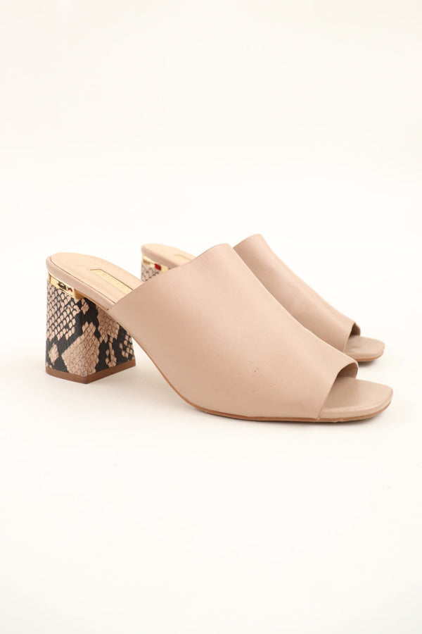 Tacones Beige Piton