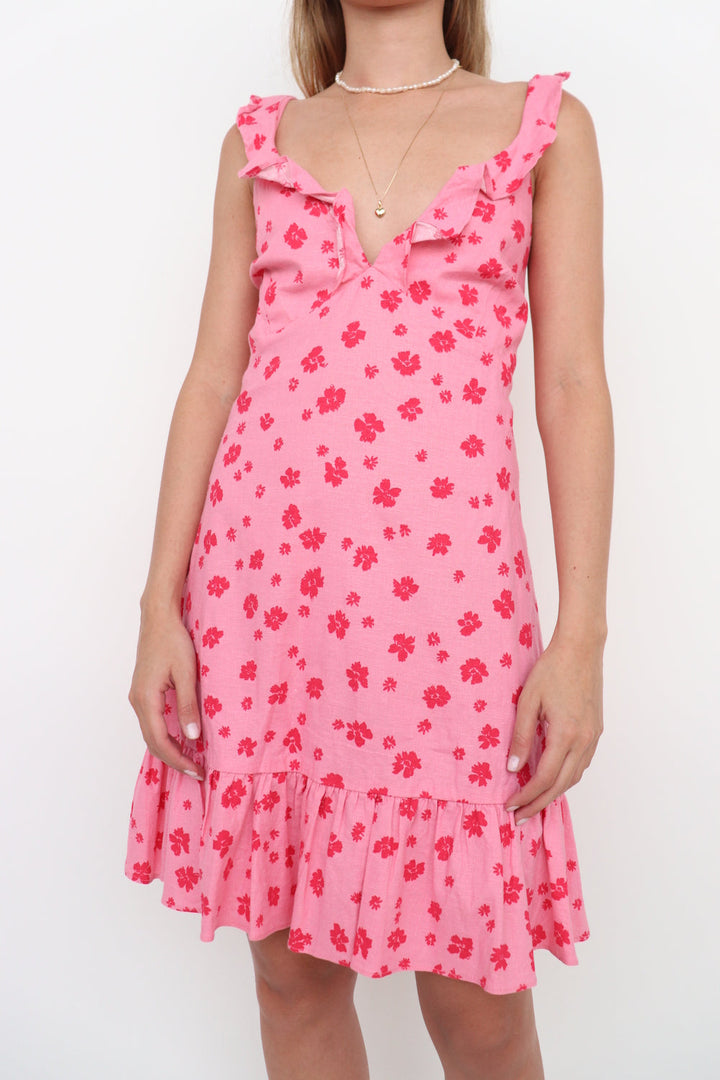 Vestido Rosado Flores