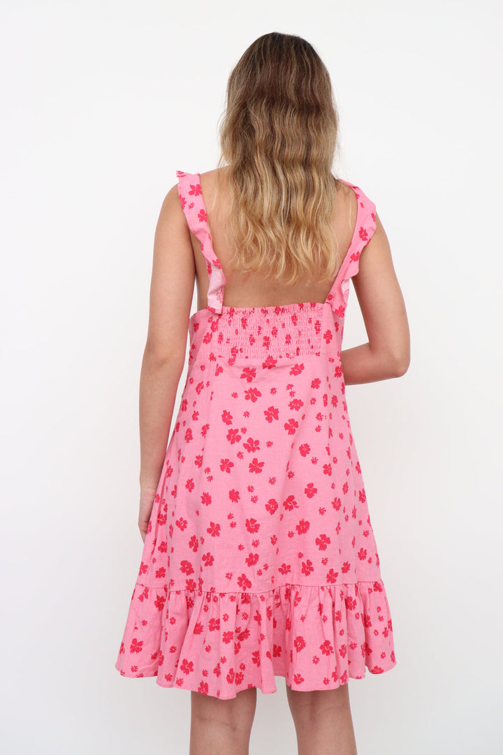 Vestido Rosado Flores