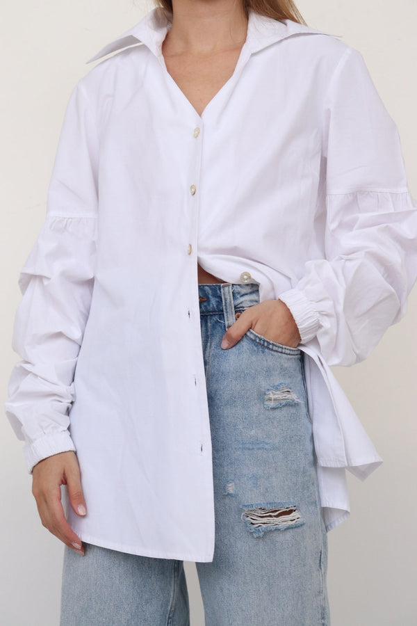 Camisa Mangas Drapeadas