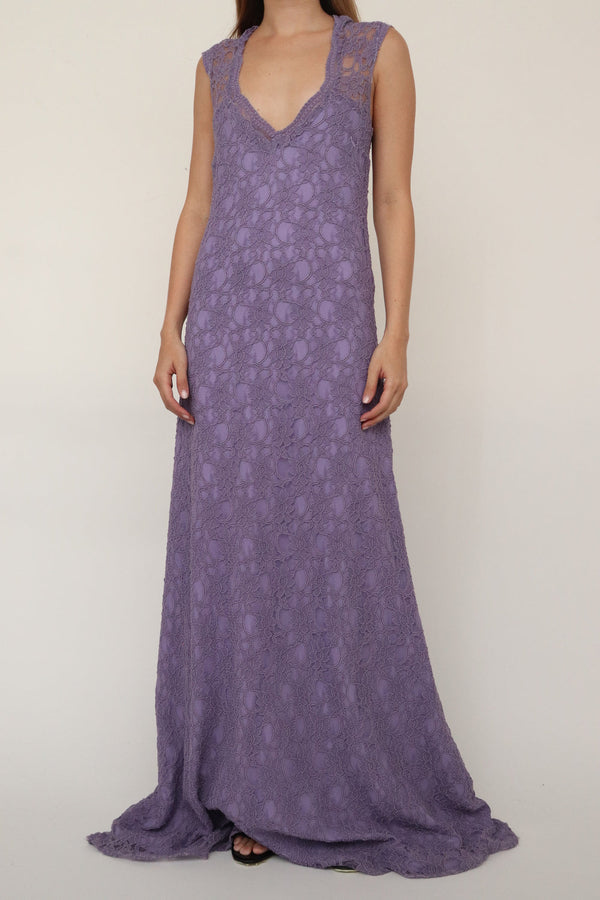 Vestido Morado Encaje