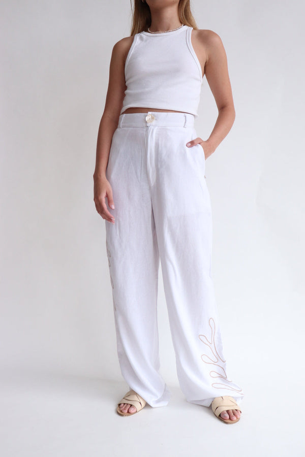 Pantalon Lino Blanco
