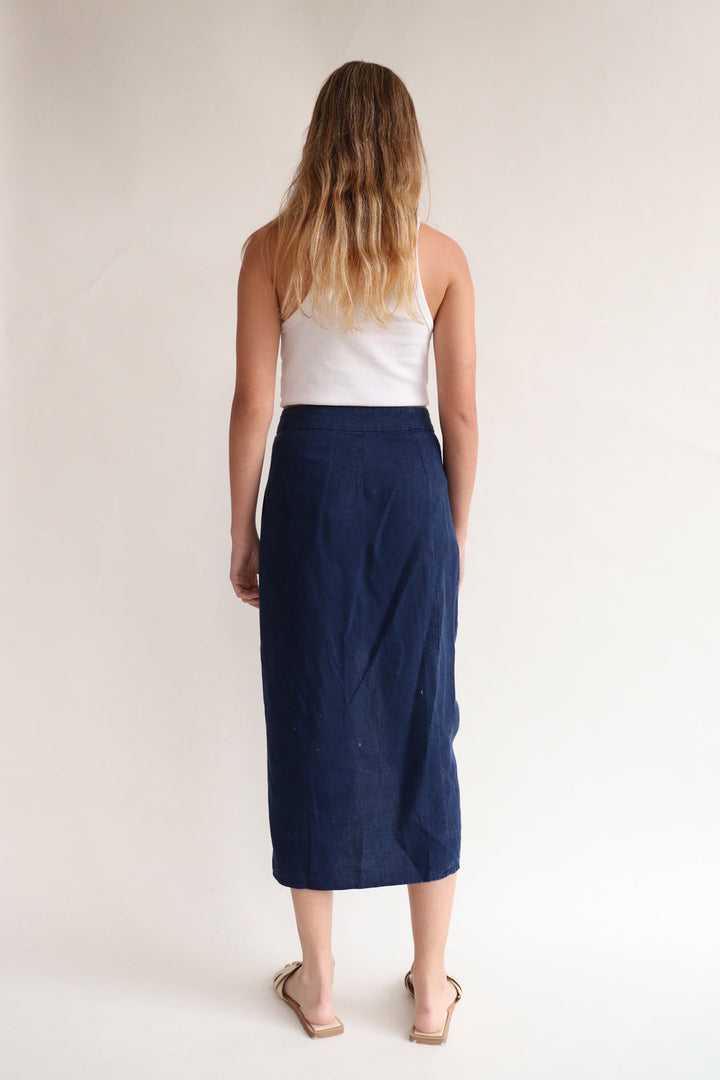 Falda Lino Azul
