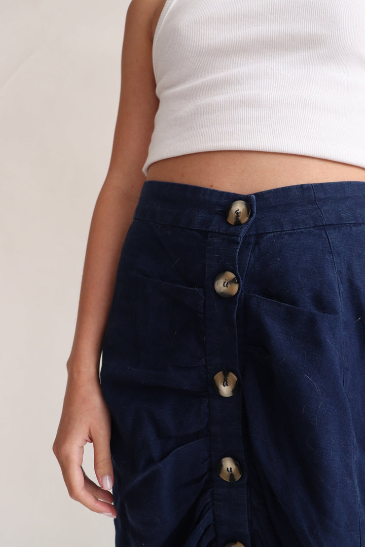 Falda Lino Azul