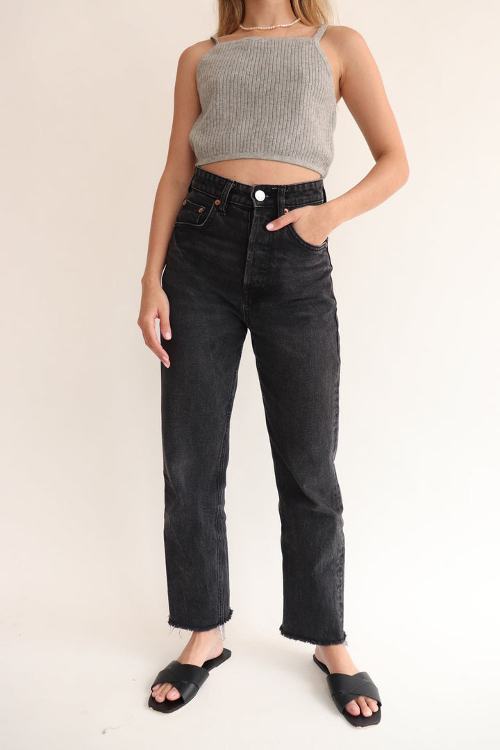 Crop Top Tejido Gris