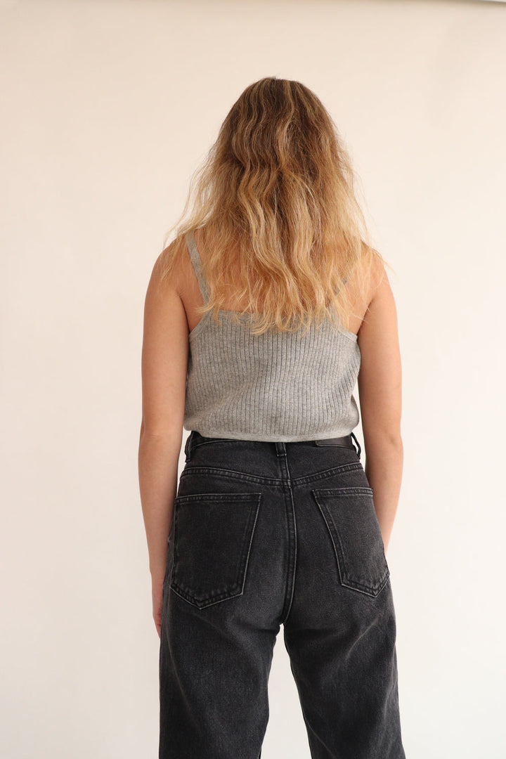 Crop Top Tejido Gris