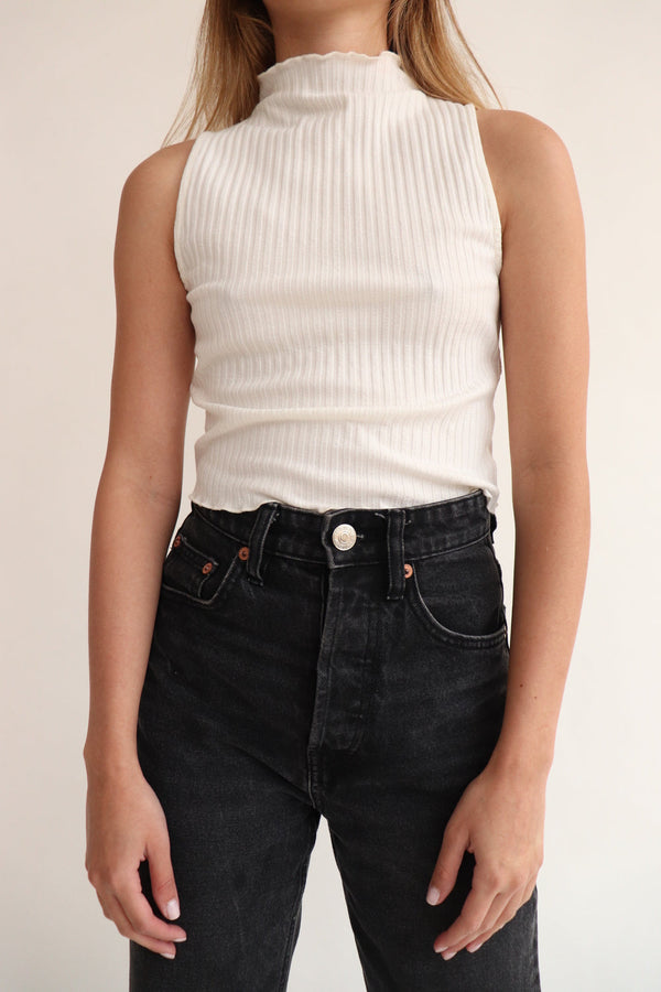 Top Ribbed Blanco