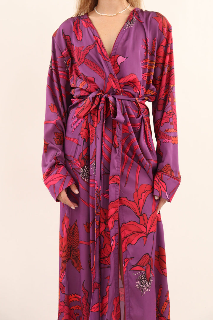 Kimono Satinado Morado