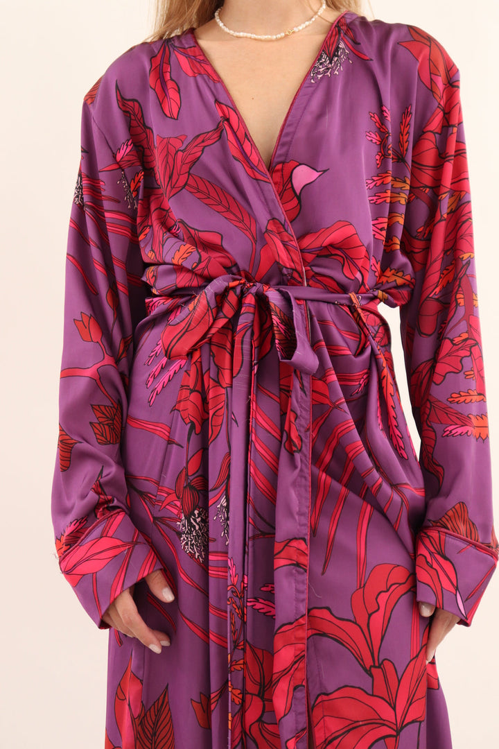 Kimono Satinado Morado