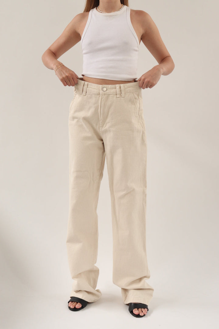 Jean Beige Wide