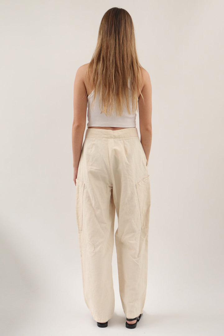 Pantalon Beige Bolsillos