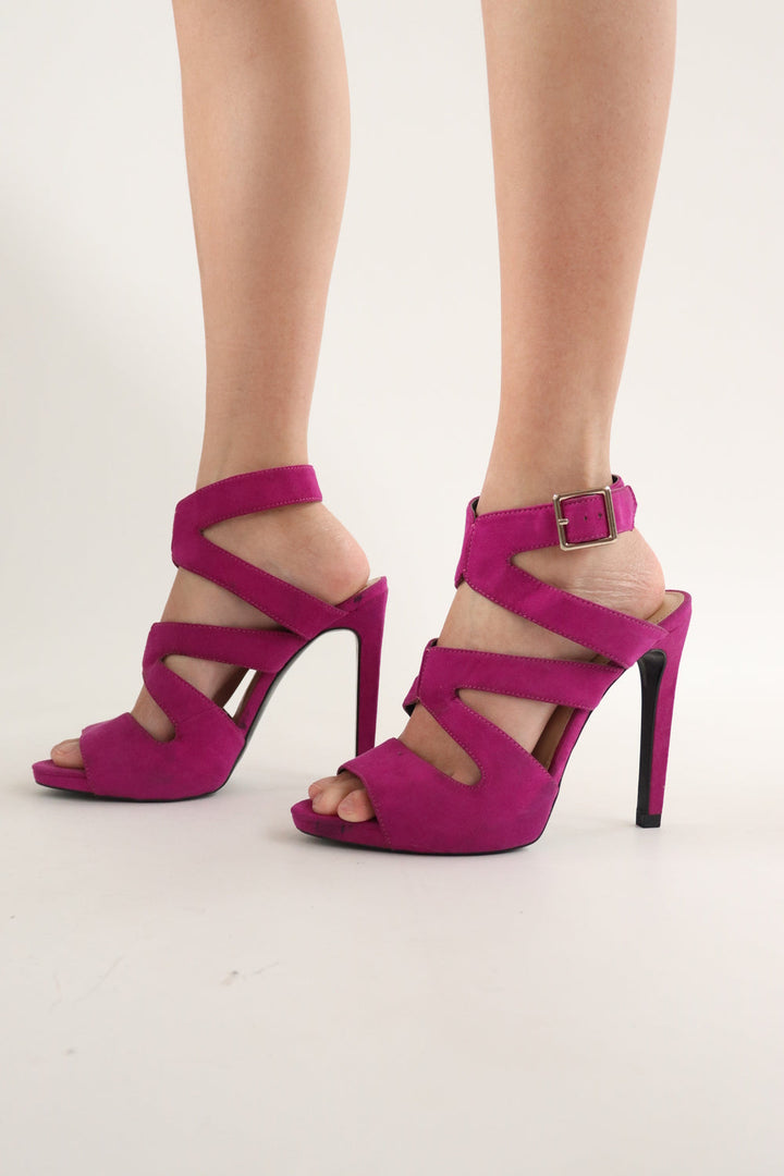 Tacones Morados Suede