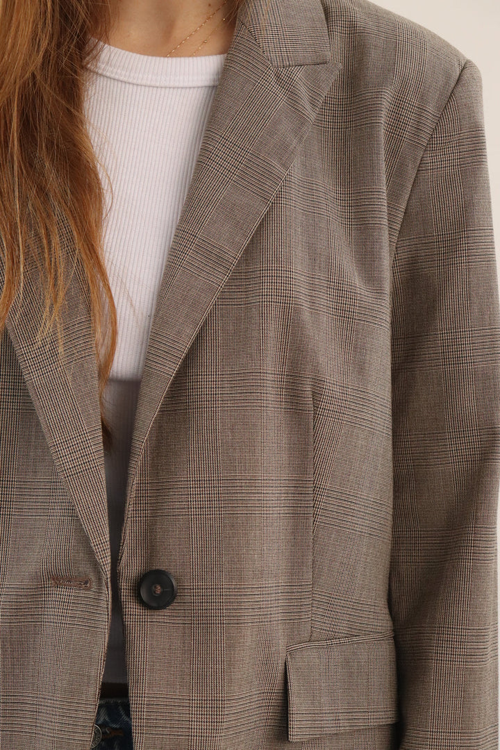 Blazer Beige Cuadros