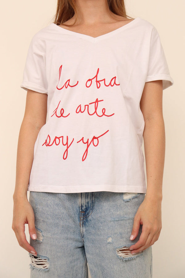 Camiseta Blanca Estampada