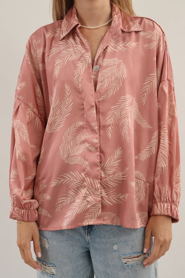 Camisa Satinada Hojas