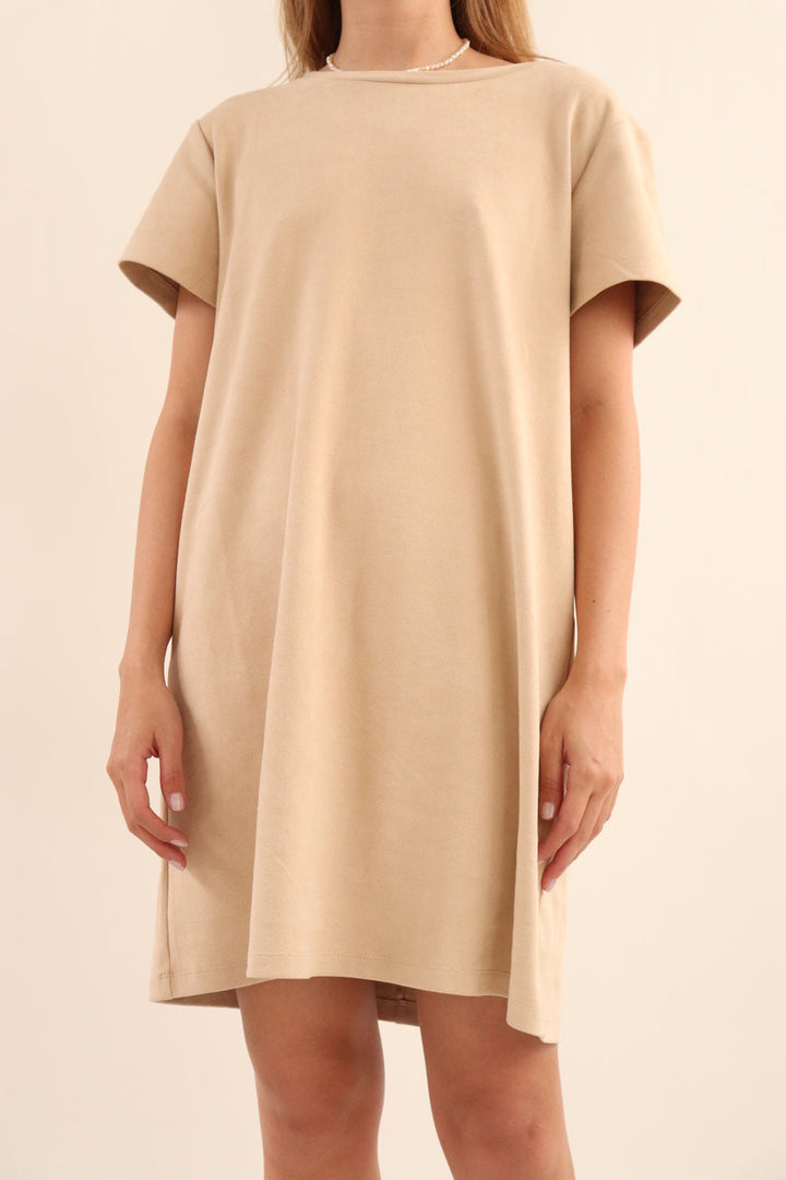 Vestido Suede Beige