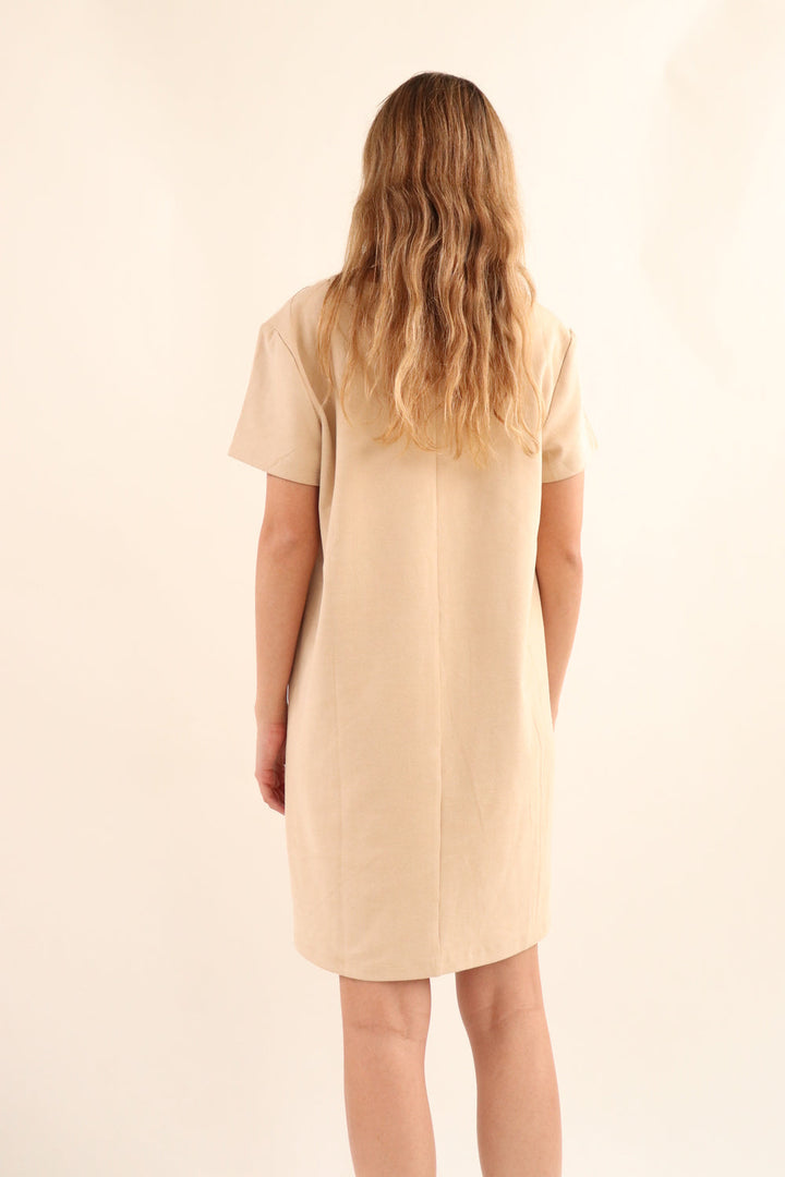 Vestido Suede Beige