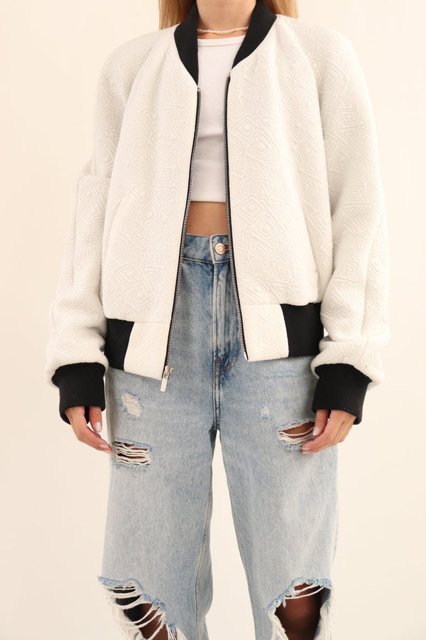 Chaqueta Bomber Blanca