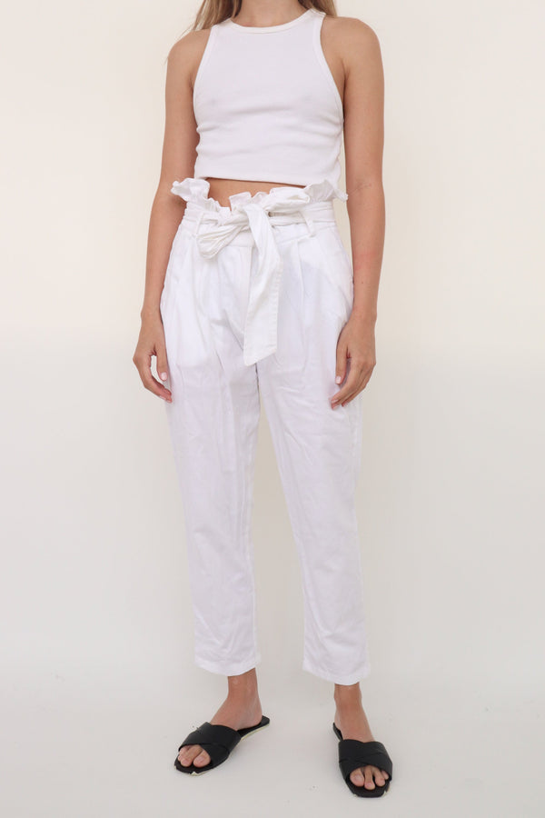 Pantalon Blanco Paperbag