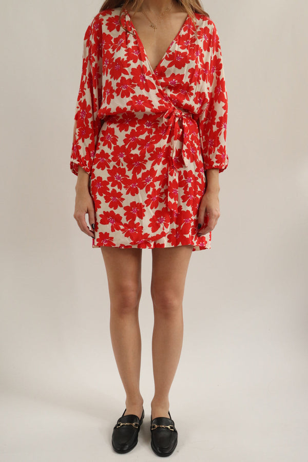 Vestido Flores Rojas