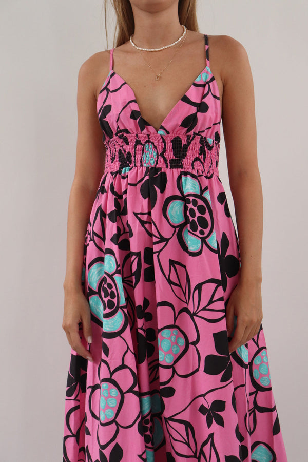 Vestido Rosado Flores