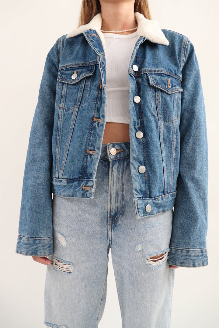 Chaqueta Denim Peluda