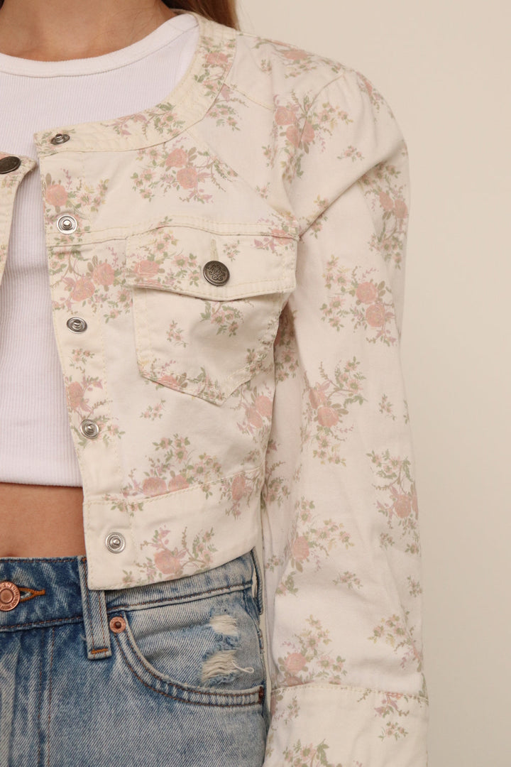 Chaqueta Crop Flores