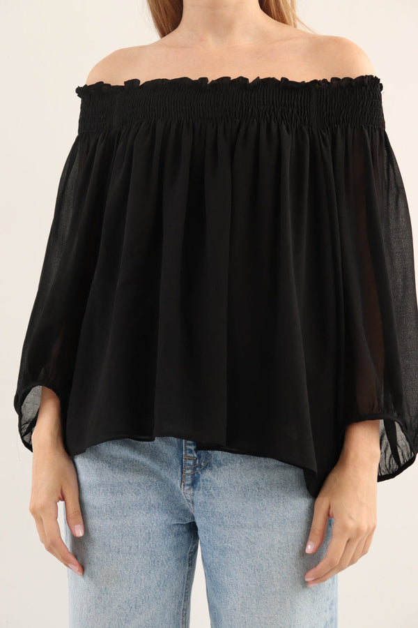 Blusa Negra Mangas