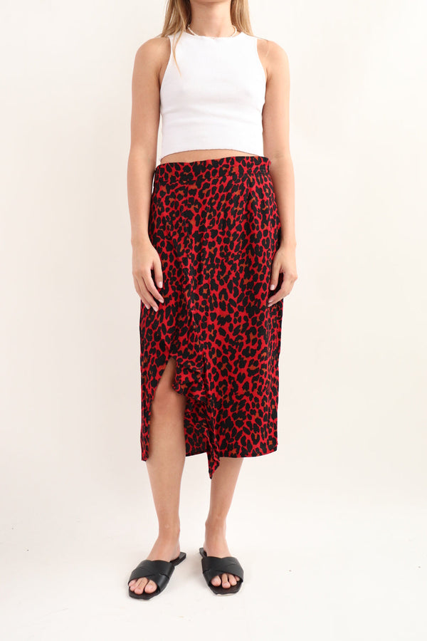 Falda Midi Leopardo