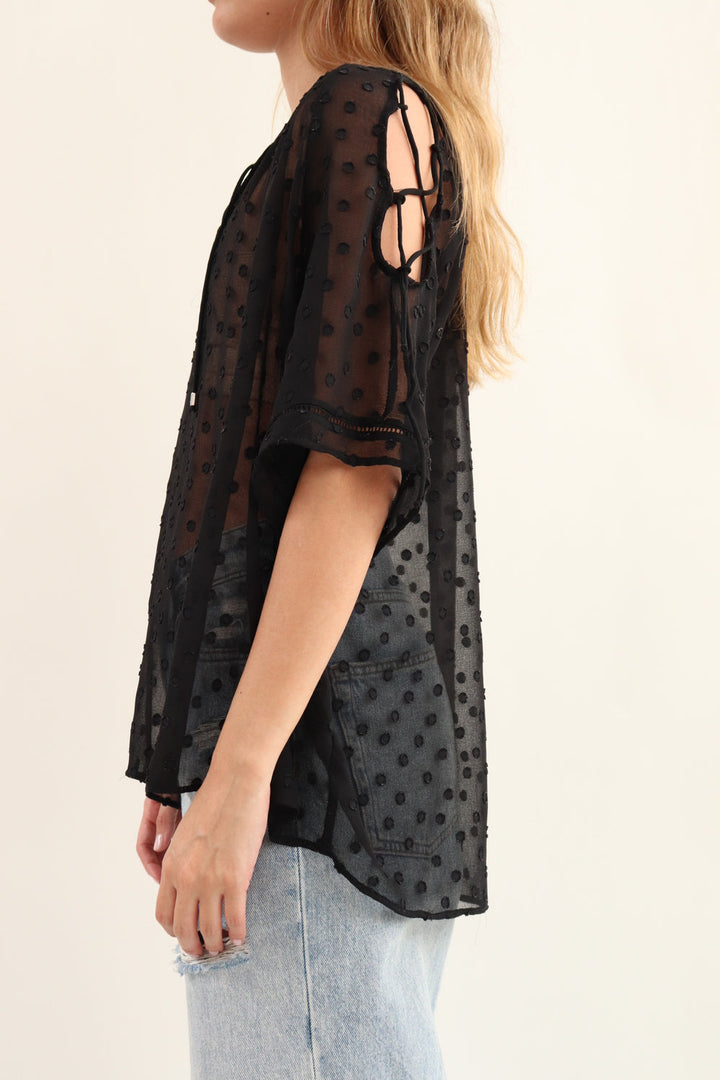 Blusa Negra Puntos