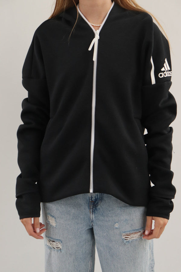 Hoodie Negra Zipper