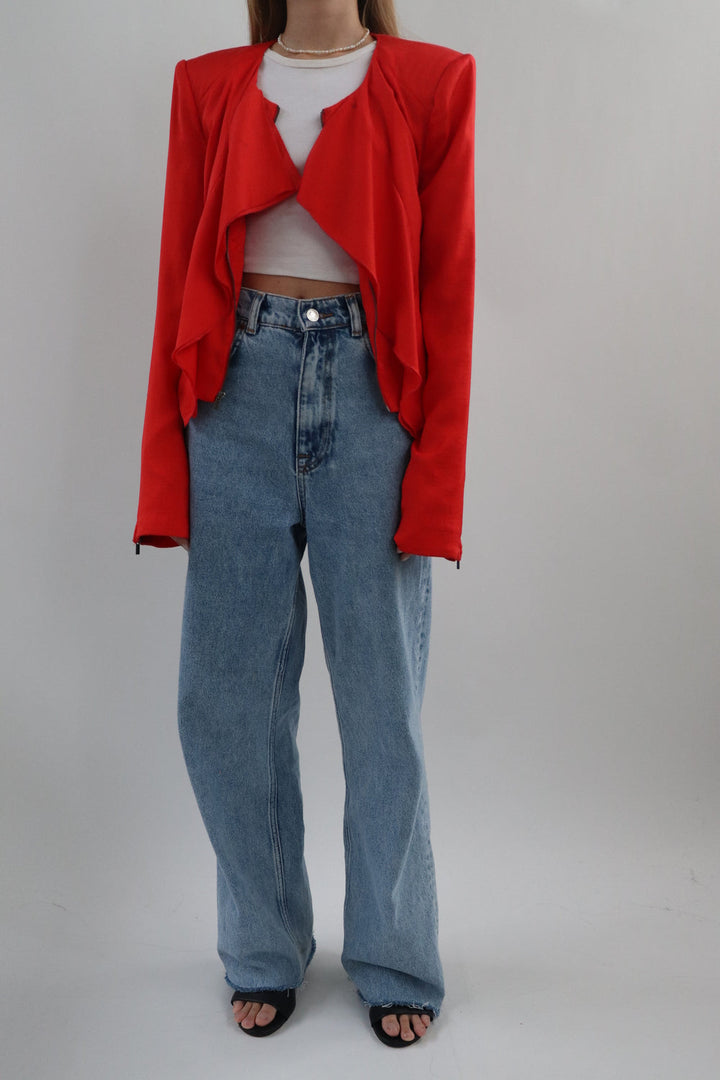 Chaqueta Crop Roja