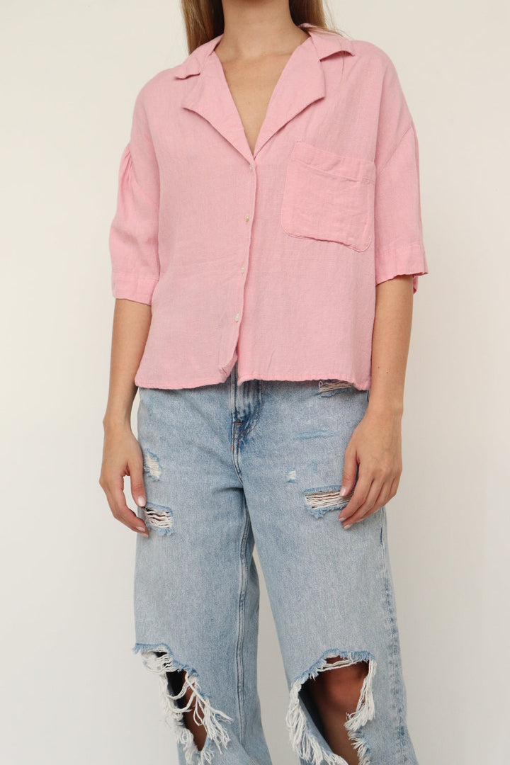 Camisa Rosada Cropped